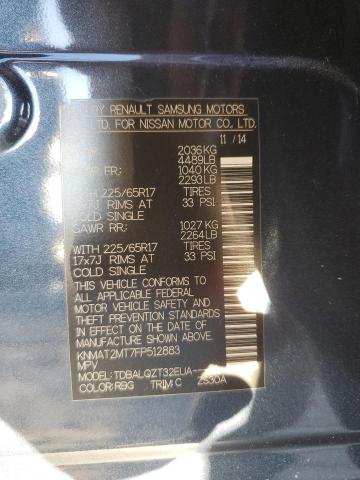 2015 NISSAN ROGUE S KNMAT2MT7FP512883