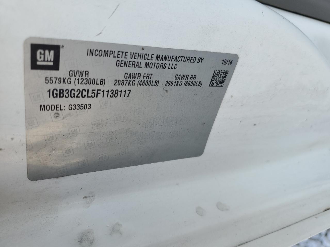 Lot #3311534231 2015 CHEVROLET EXPRESS G3