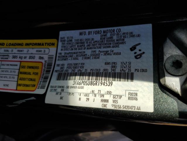 2016 FORD FUSION TIT 3FA6P0SU8GR194539