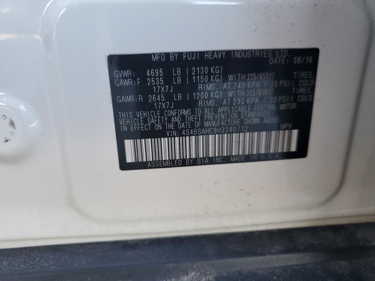 SUBARU OUTBACK 2.5I PREMIUM