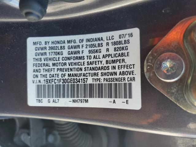 2016 HONDA CIVIC EX - 19XFC1F30GE034157