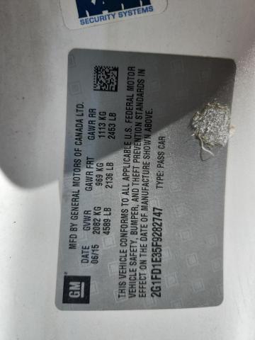 2015 CHEVROLET CAMARO LT 2G1FD1E35F9282747