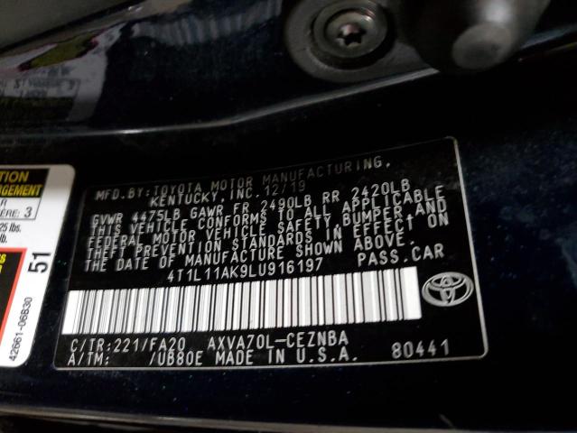 2020 TOYOTA CAMRY LE - 4T1L11AK9LU916197