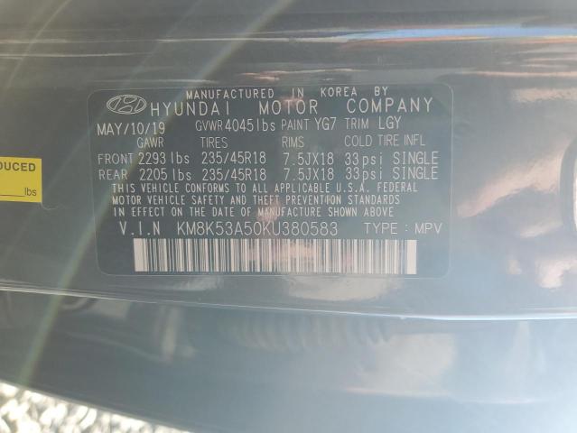 2019 HYUNDAI KONA ULTIM KM8K53A50KU380583