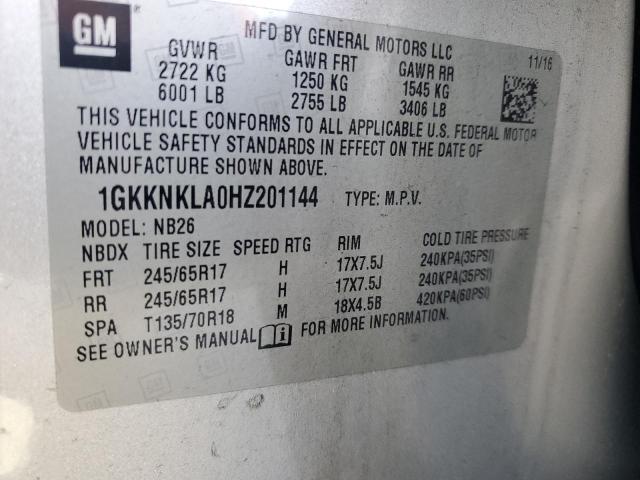 2017 GMC ACADIA SLE 1GKKNKLA0HZ201144