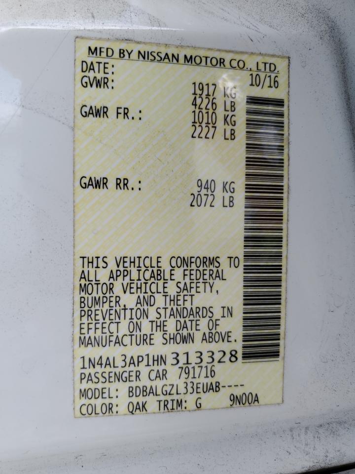 Lot #3302799893 2017 NISSAN ALTIMA 2.5