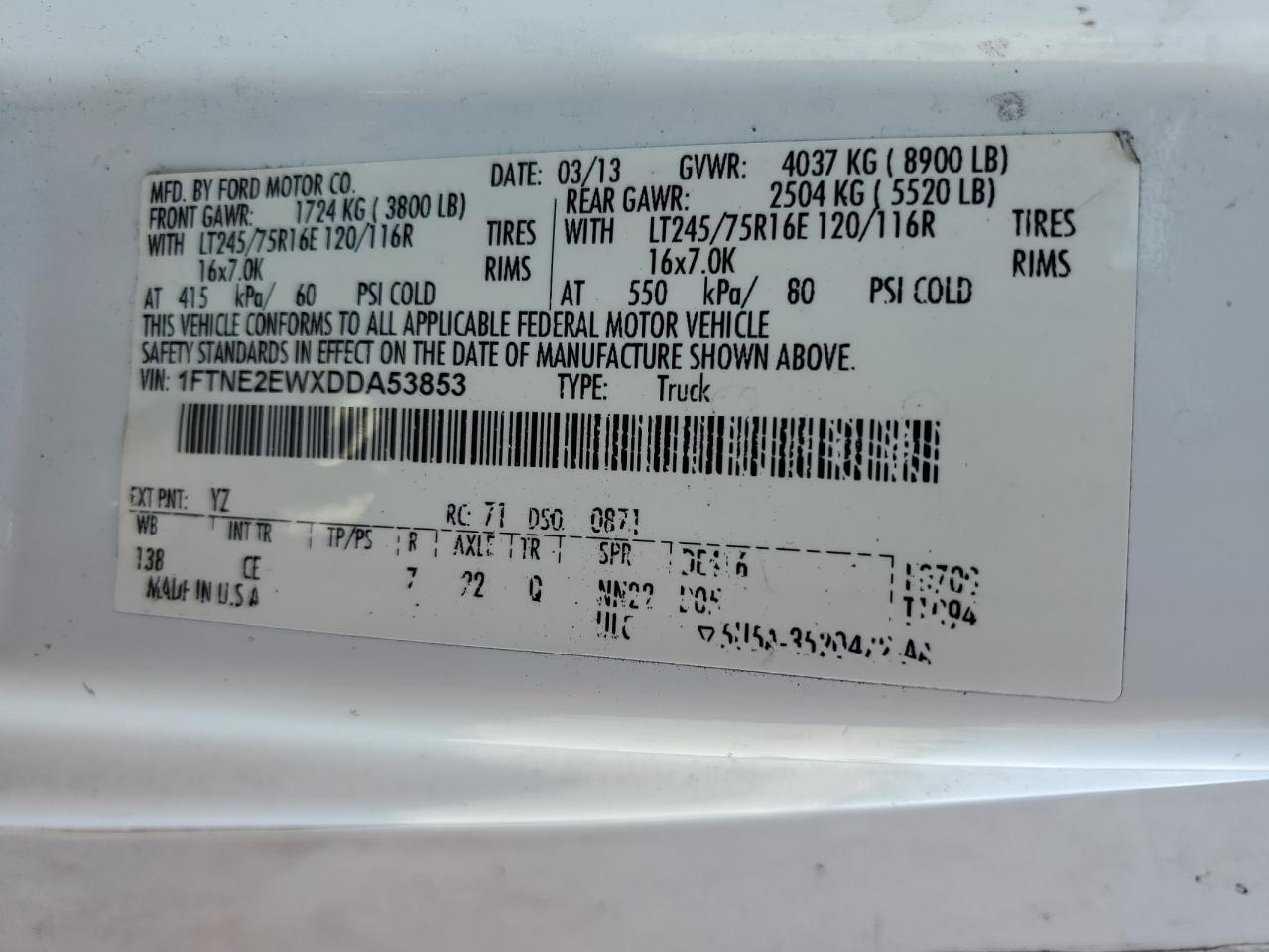 FORD ECONOLINE E250 VAN