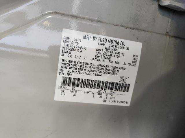 2020 LINCOLN NAUTILUS - 2LMPJ6J97LBL01654