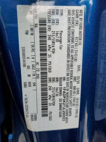 2018 FORD FOCUS SE - 1FADP3K27JL295553