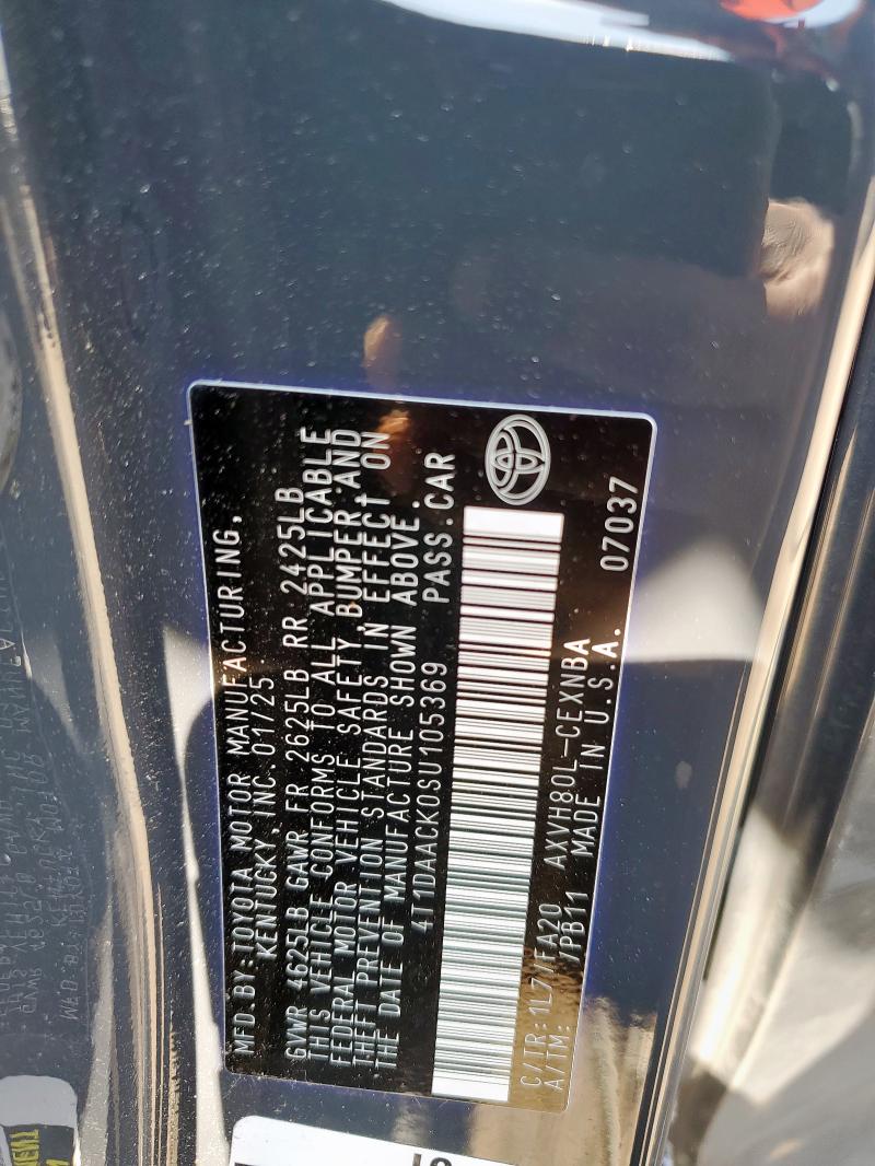 2025 TOYOTA CAMRY XSE 4T1DAACK0SU105369