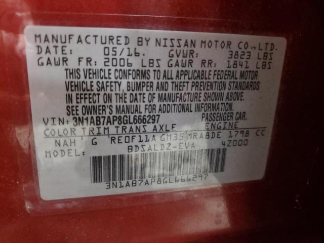 2016 NISSAN SENTRA S - 3N1AB7AP8GL666297