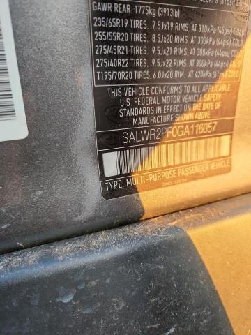 2016 LAND ROVER RANGE ROVER SPORT HSE SALWR2PF0GA116057