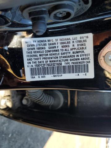 2016 HONDA CIVIC EX #3305331311