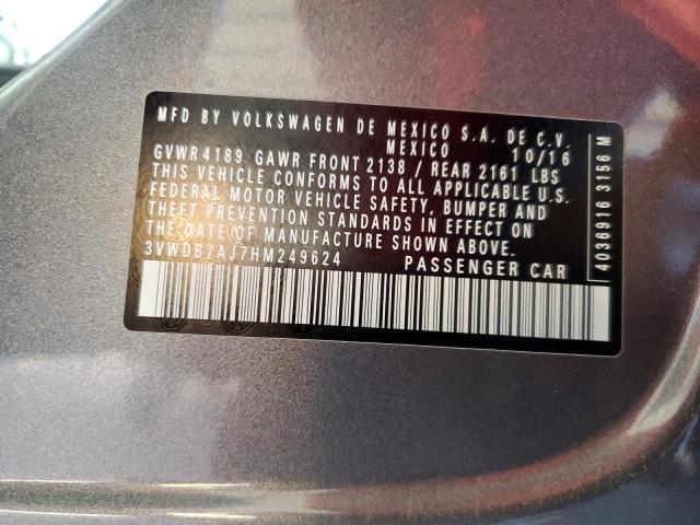 2017 VOLKSWAGEN JETTA SE 3VWDB7AJ7HM249624