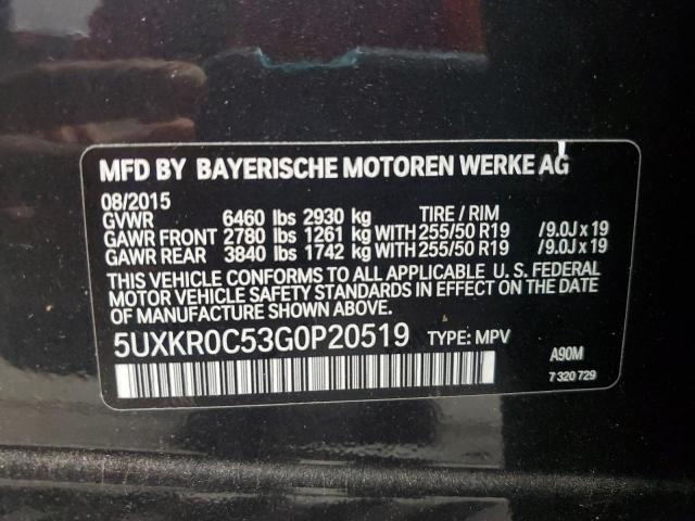2016 BMW X5 XDRIVE3 5UXKR0C53G0P20519