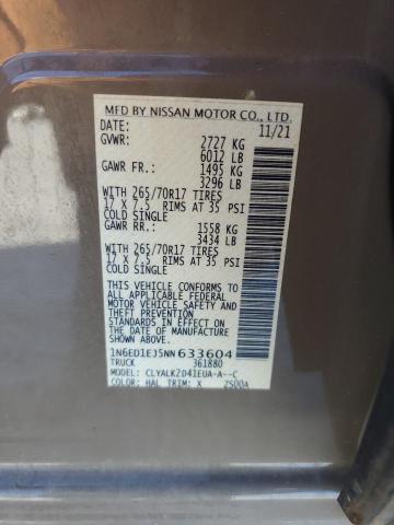 2022 NISSAN FRONTIER S 1N6ED1EJ5NN633604