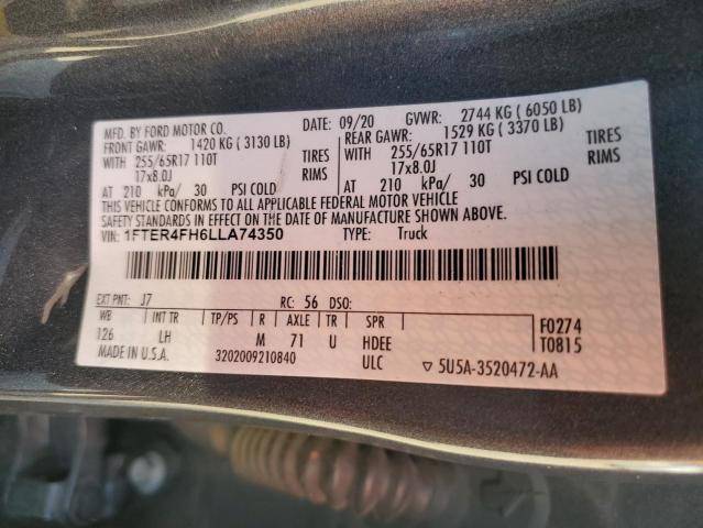 2020 FORD RANGER XL #3291322139