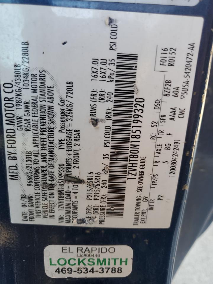 Lot #3290468847 2008 FORD MUSTANG