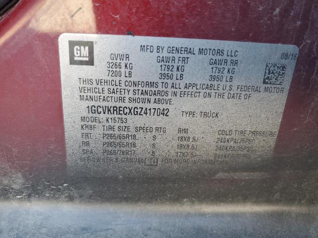 2016 CHEVROLET SILVERADO - 1GCVKRECXGZ417042