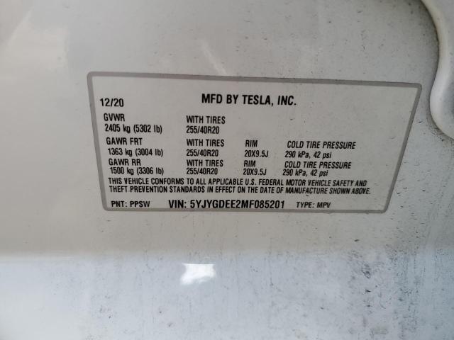 2021 TESLA MODEL Y - 5YJYGDEE2MF085201