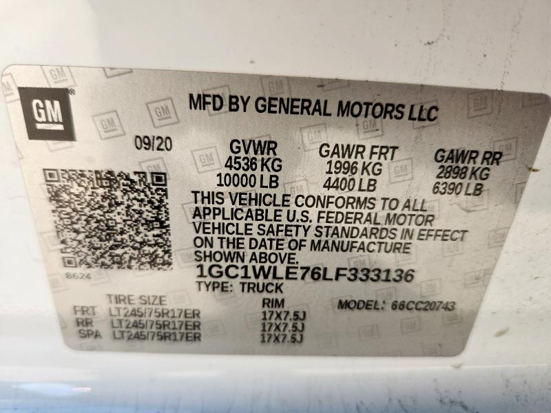 2020 CHEVROLET SILVERADO #3316036229