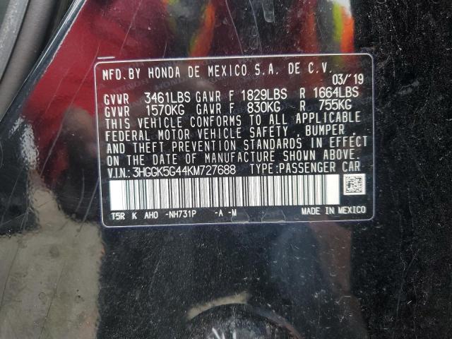 2019 HONDA FIT LX 3HGGK5G44KM727688