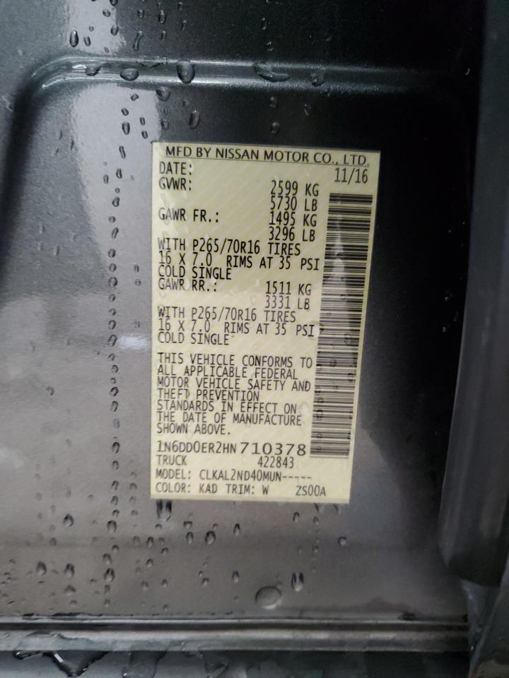 Lot #3315954085 2017 NISSAN FRONTIER S