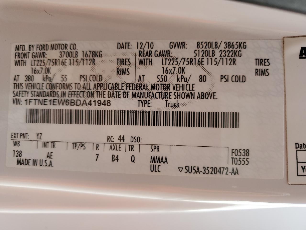 FORD ECONOLINE E150 VAN