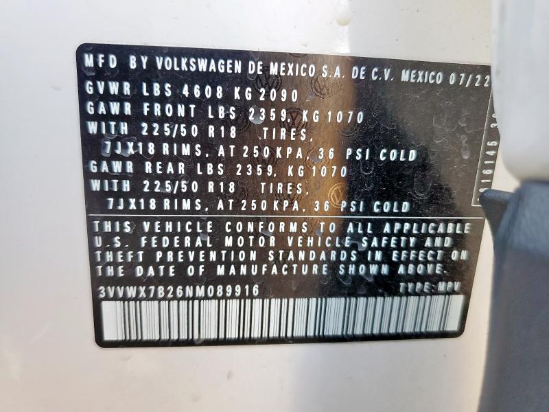 2022 VOLKSWAGEN TAOS SE #3302937609