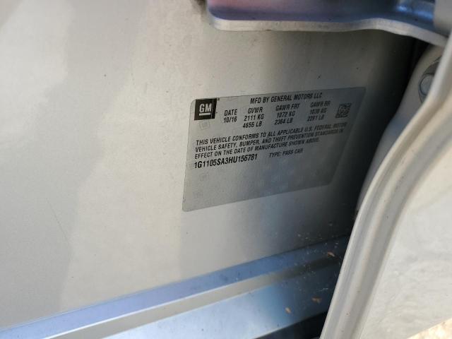 2017 CHEVROLET IMPALA LT 1G1105SA3HU156781