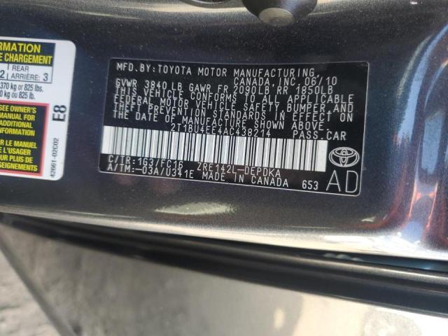 2010 TOYOTA COROLLA BA - 2T1BU4EE4AC438214
