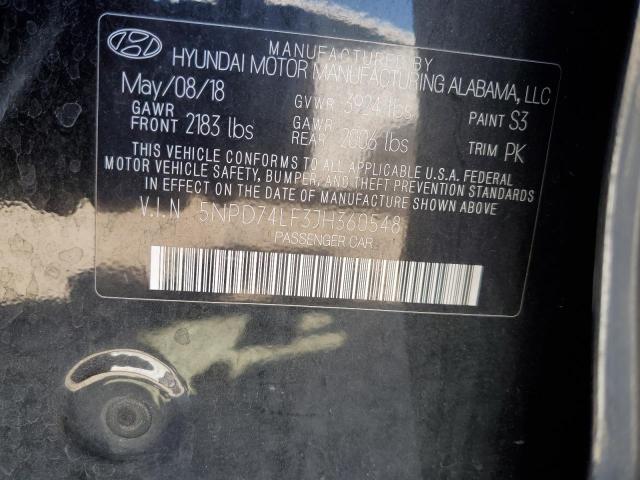 2018 HYUNDAI ELANTRA - 5NPD74LF3JH360548