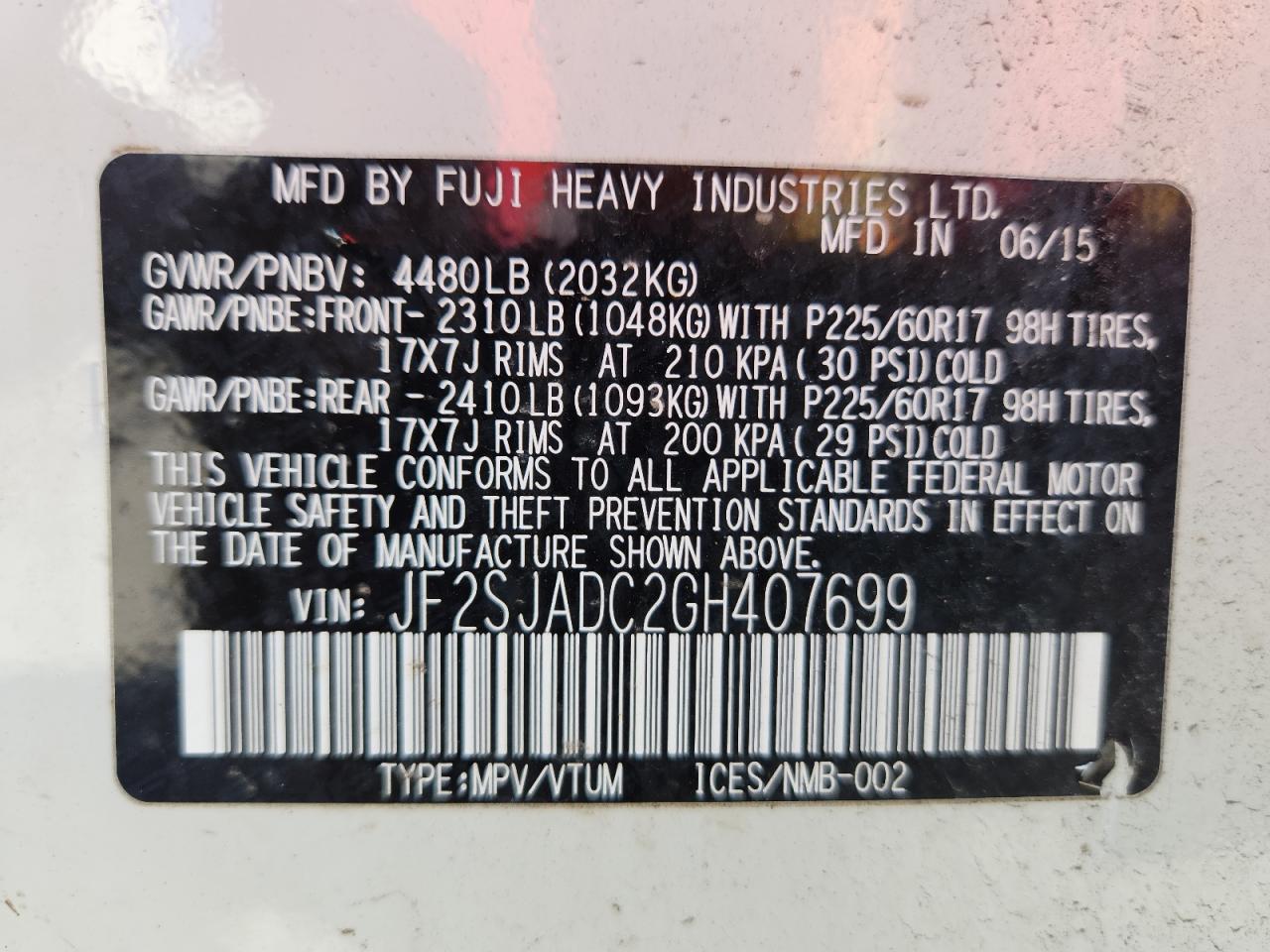 SUBARU FORESTER 2.5I PREMIUM