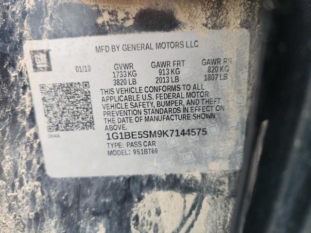 2019 CHEVROLET CRUZE LT - 1G1BE5SM9K7144575