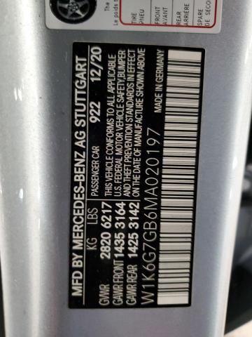 2021 MERCEDES-BENZ S 580 4MAT W1K6G7GB6MA020197