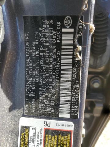 2014 TOYOTA CAMRY L - 4T4BF1FK1ER404139