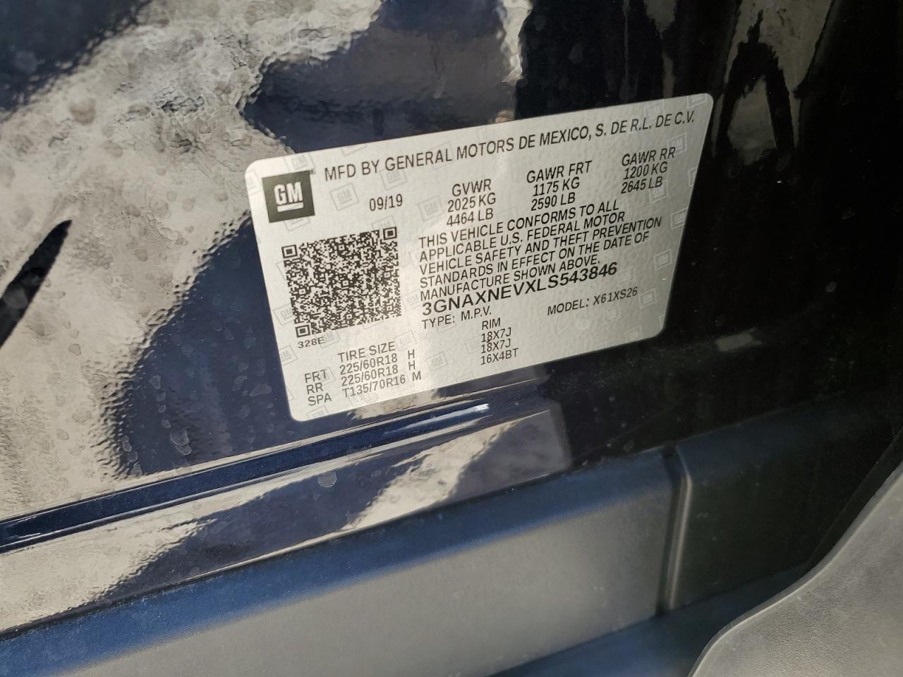 Lot #3290348812 2020 CHEVROLET EQUINOX PREMIER