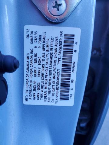 2012 HONDA CIVIC LX - 2HGFB2F59CH592471