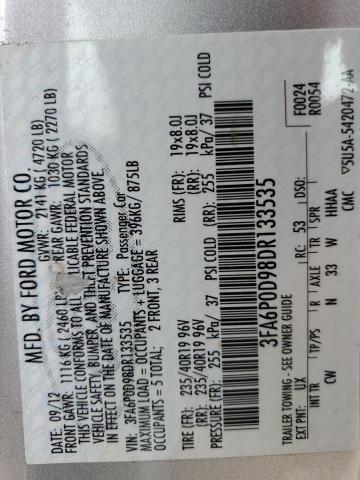 2013 FORD FUSION TIT - 3FA6P0D98DR133535