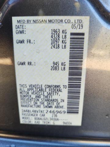 2019 NISSAN ALTIMA S 1N4BL4BV7KC246969