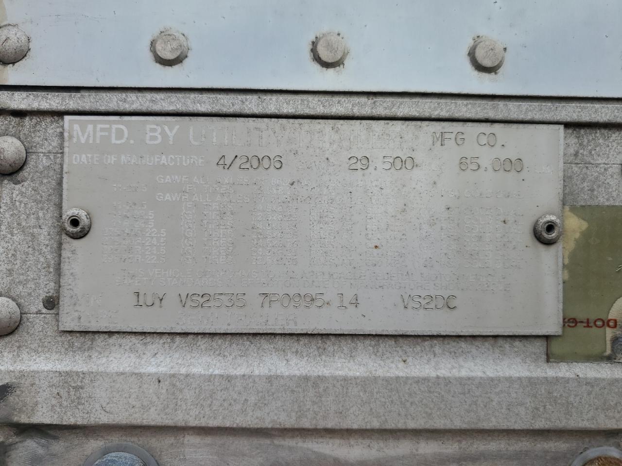 Lot #3281589397 2007 UTILITY TRAILER