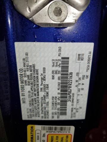 2015 FORD FUSION S 3FA6P0G79FR221636