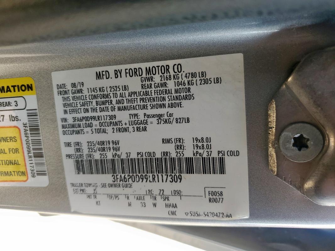 2020 FORD FUSION TIT - 3FA6P0D99LR117309