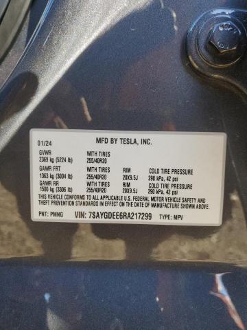 2024 TESLA MODEL Y - 7SAYGDEE6RA217299