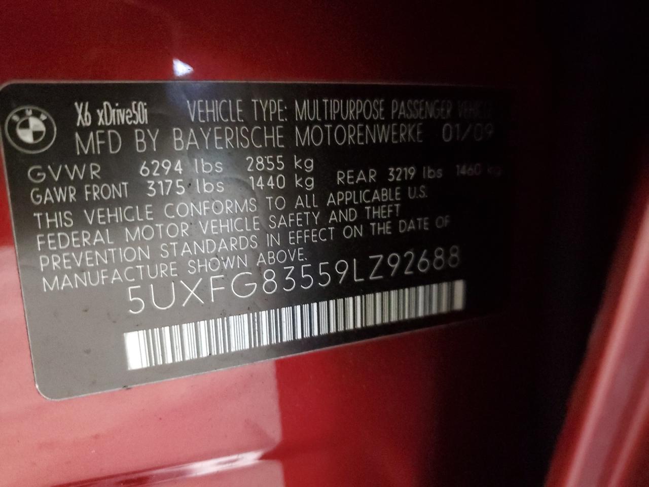 Lot #3270852416 2009 BMW X6