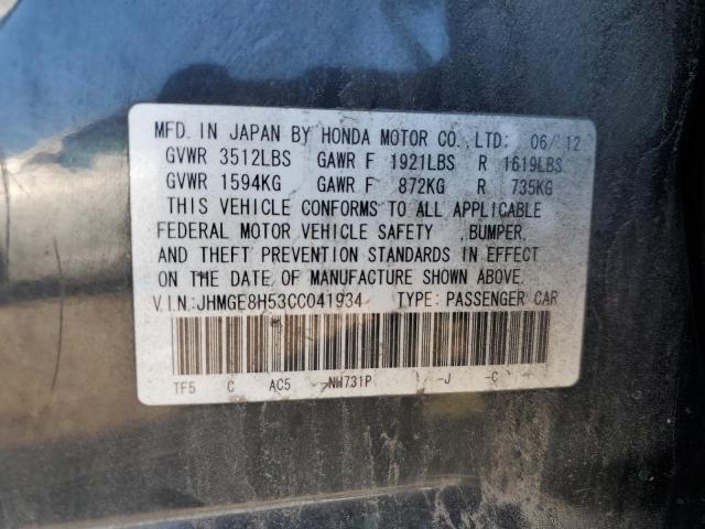 2012 HONDA FIT SPORT #3283793413