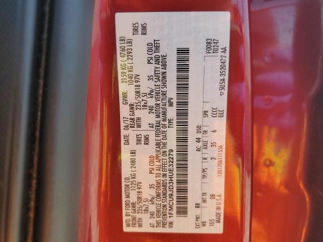 2017 FORD ESCAPE TIT - 1FMCU9JD3HUE32279