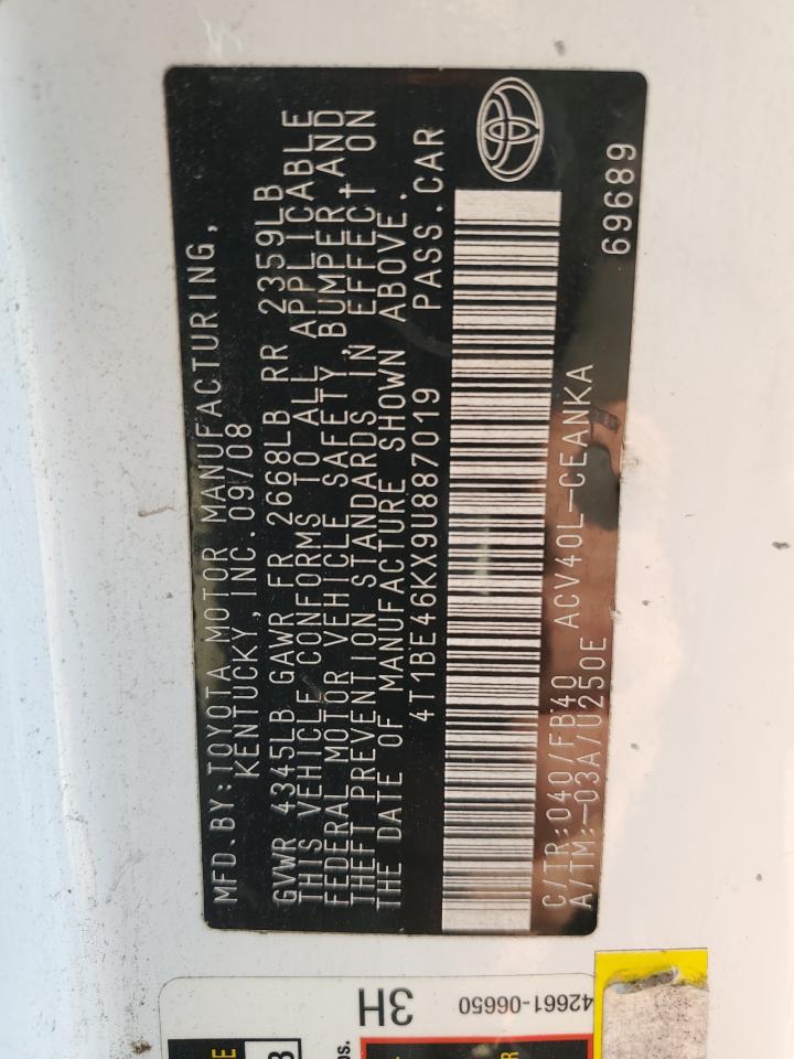 Lot #3276981163 2009 TOYOTA CAMRY BASE