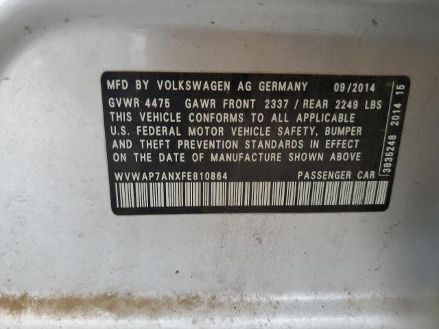 2015 VOLKSWAGEN CC SPORT WVWAP7ANXFE810864