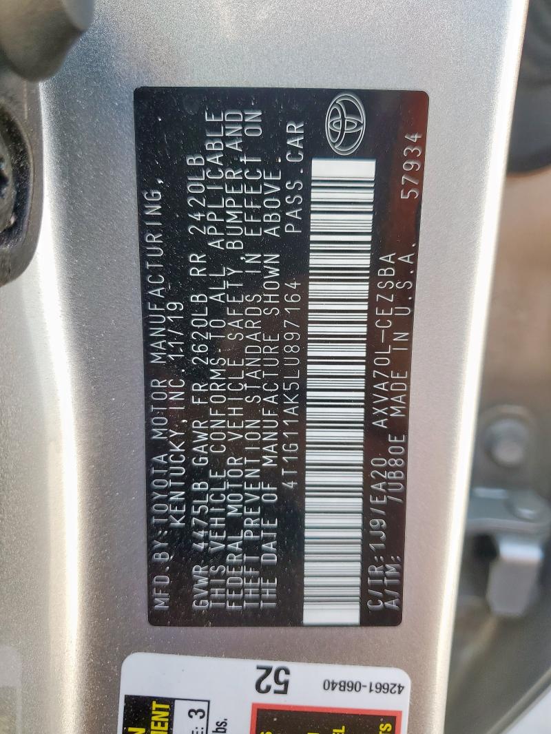 2020 TOYOTA CAMRY SE #3279869288